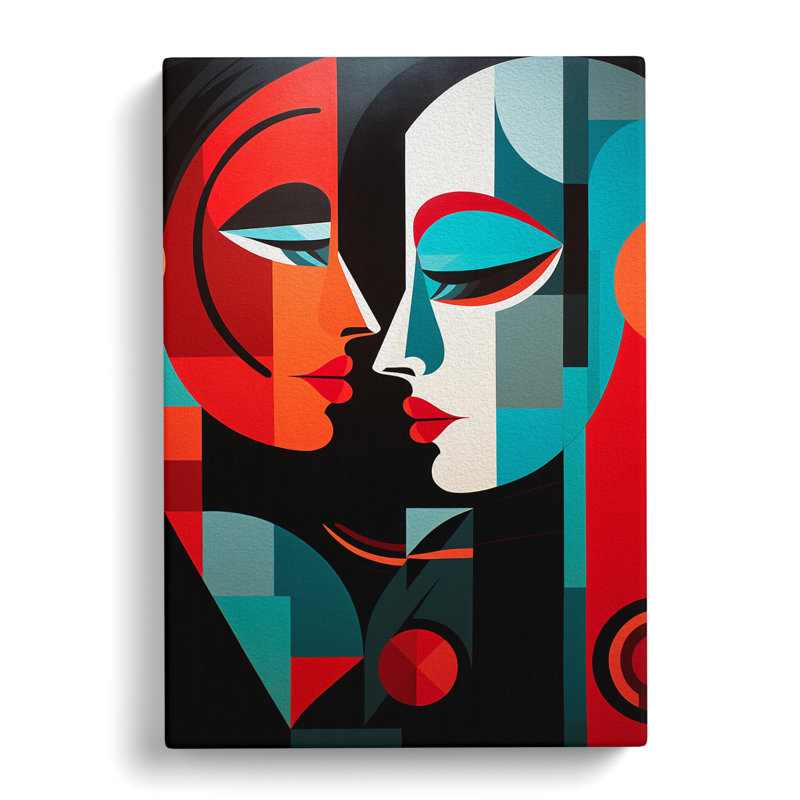 Two Women In Love Constructivism No.3 - Art Prints - Wrapped Canvas, 76cm H x 50cm W x 3cm D