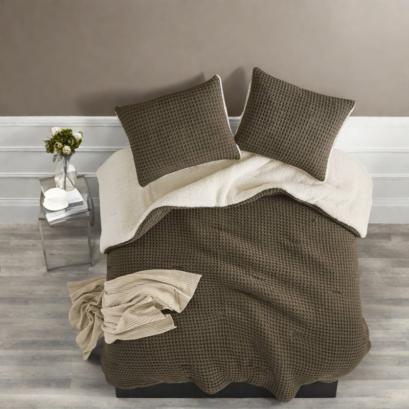 Premium Waffle Knit Bedding Sets, Polyester Chenille, Rustic Comfort For Home