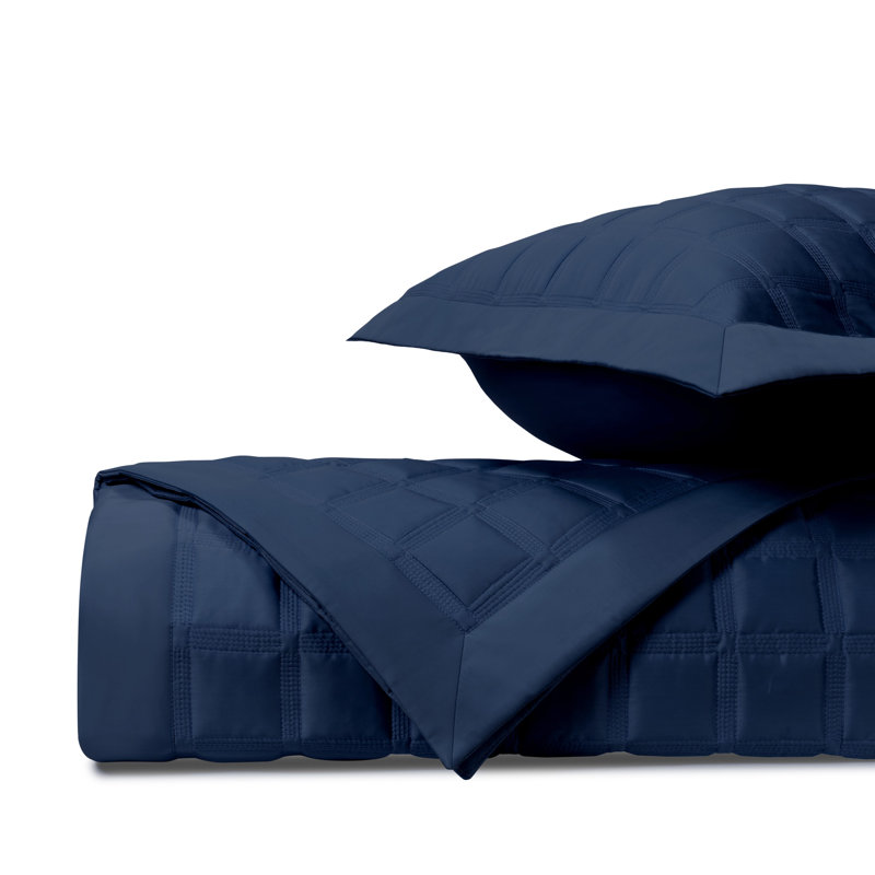 Athens 100% Cotton Sateen Coverlet, King Coverlet, Navy