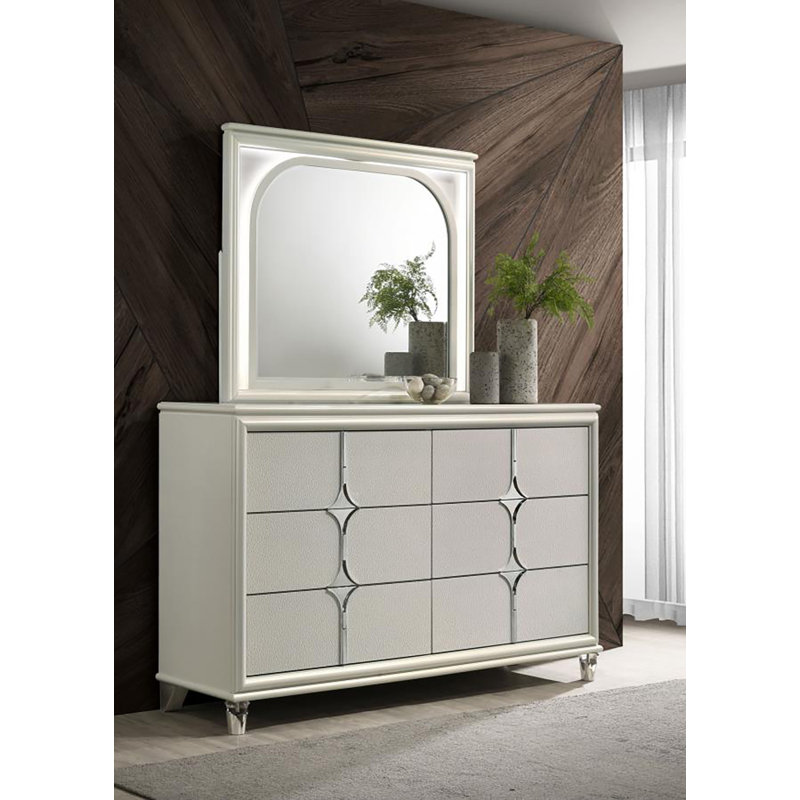 Commode 6 tiroirs avec miroir Manzoor