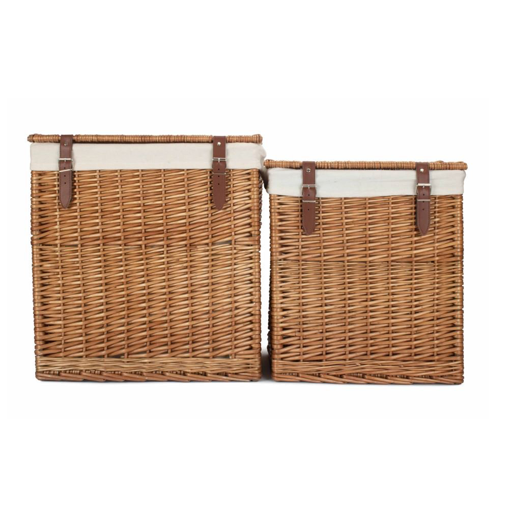 2er Set Boutique Double Steamed Storage Laundry Wicker Basket