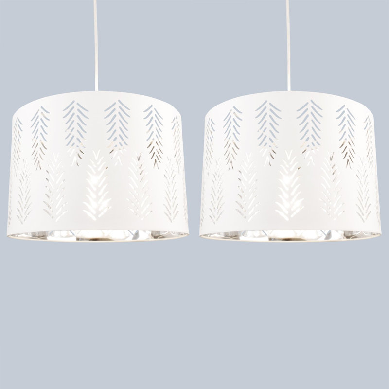 20cm H Cotton Drum Pendant Shade ( Uno ), White