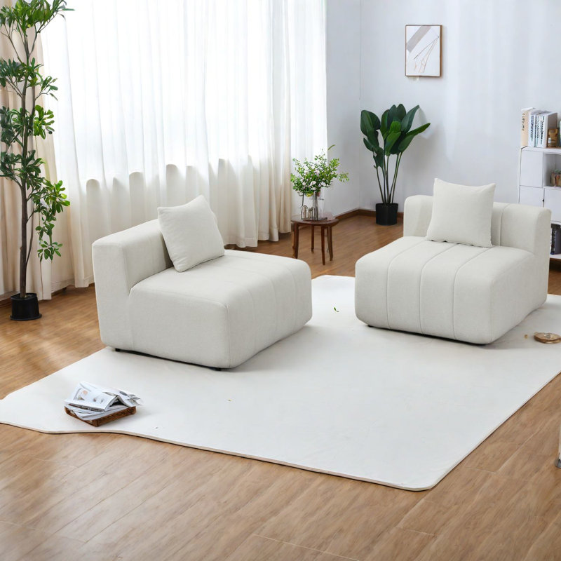 Élégants modulaires en chenille modulaires, revêtement beige pour espaces de vie