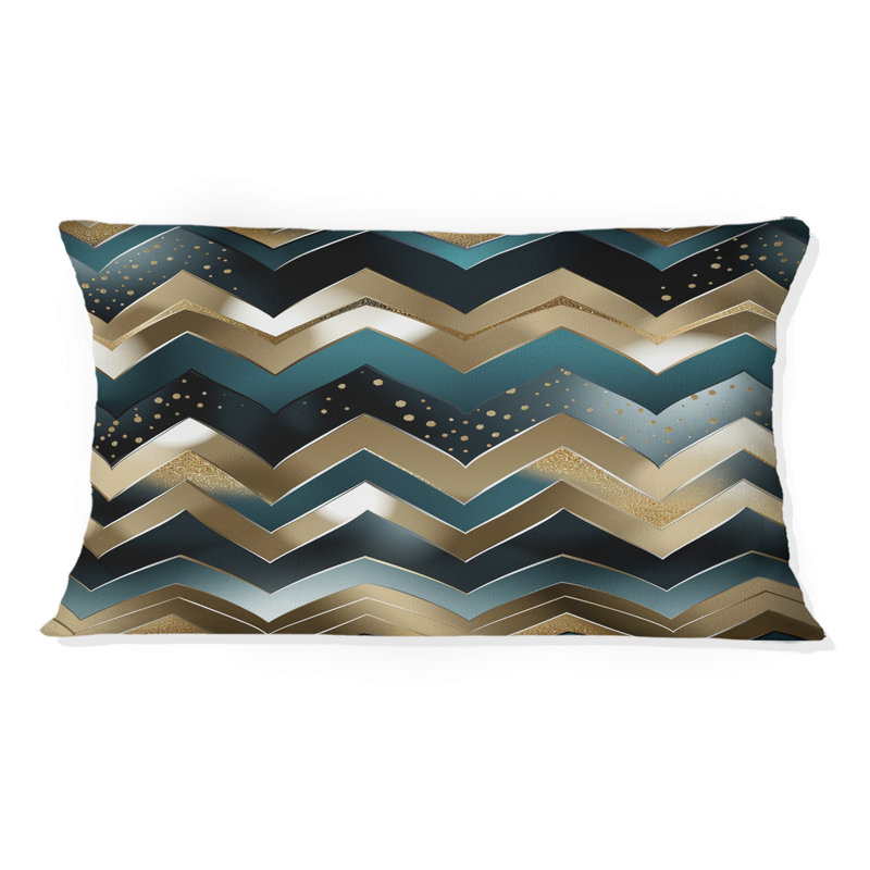 Metallic Chevron Elegance Patter - Chevron Polyester Pillow