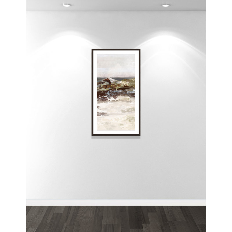«Stoney Peak Print» par Casa Fine Arts, H 41,5 po x l 23,5 po x P 1,25 po, Reproduction encadrée avec passe-partout, Noyer