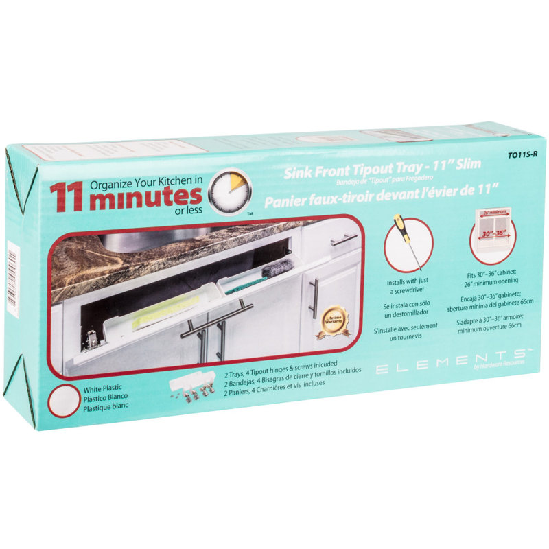 Plastic Tip Out Tray, 3" H x 11.69" W x 1.56" D