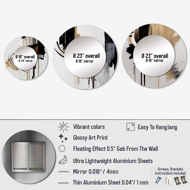 Gracyn Metal Round Mirror