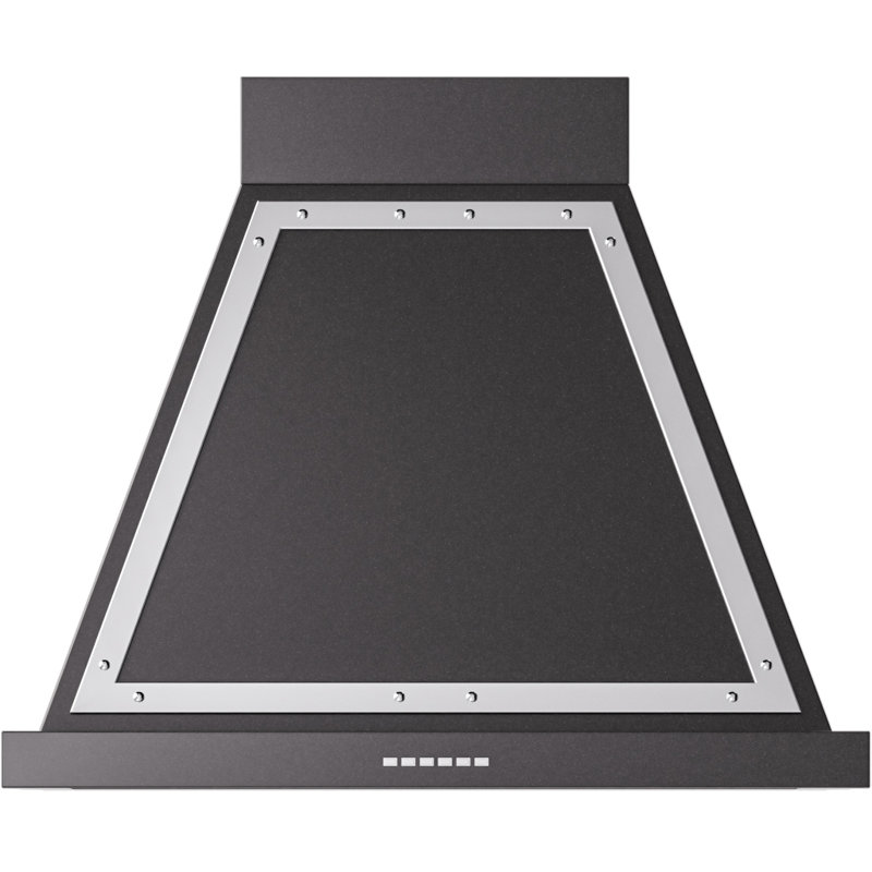 ILVE Nostalgie II Series Noblesse 30 inch Wall Mount Range Hood with 600 CFM, Glossy Black/Chrome