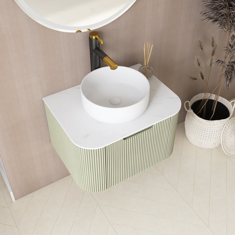 Meuble-lavabo mural 24 po avec évier, Vert clair, 24"