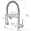 Robinet de lavabo de cuisine commercial avec douchette rétractable en laiton brossé moderne à un trou, robinets de lavabo monocommande à grande arche avec robinet