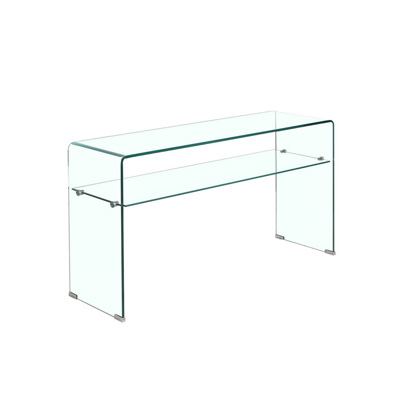 Console 43 "en verre transparent avec tablette
