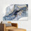 Impression sur toile moderne et abstraite: art mural en verre marbré bleu et doré, toiles à cadre blanc 1P