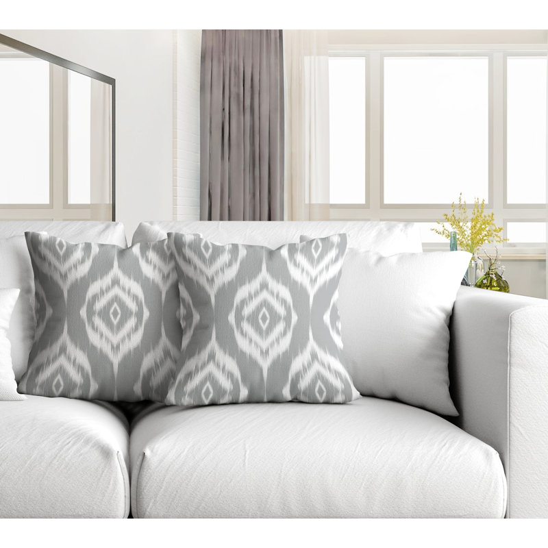 Ash No Decorative Addition Outdoor Reversible Throw Pillow, 17" x 17", Grey
