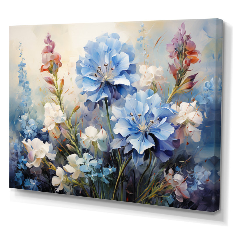 Blue Bonnets, impression romantique III - impression, H 30 po x l 40 po x P 1,5 po, Toile tendue