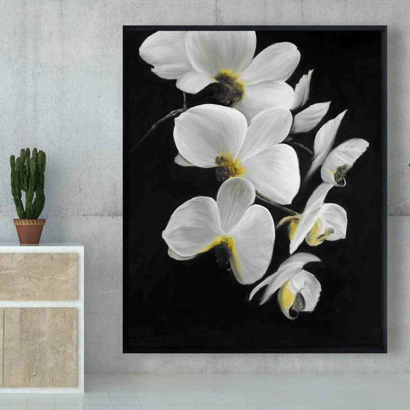 Beautiful Orchids - Botanical Framed Canvas for Bathroom Decor