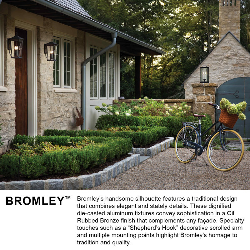 Bromley 3-Light Outdoor Wall Lantern, Oil Rubbed Bronze, No