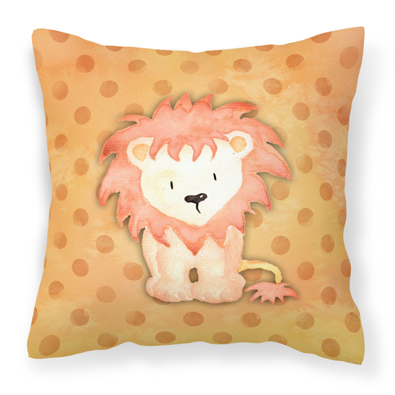 Coussin décoratif intérieur/extérieur aquarelle polkadot lion, 18 po x 18 po