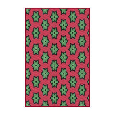 Tapis rouge/vert à motifs Basti