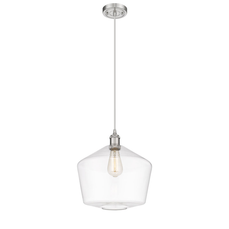 Luminaire suspendu simple à 1 lumière Gabbie, Nickel satiné brossé