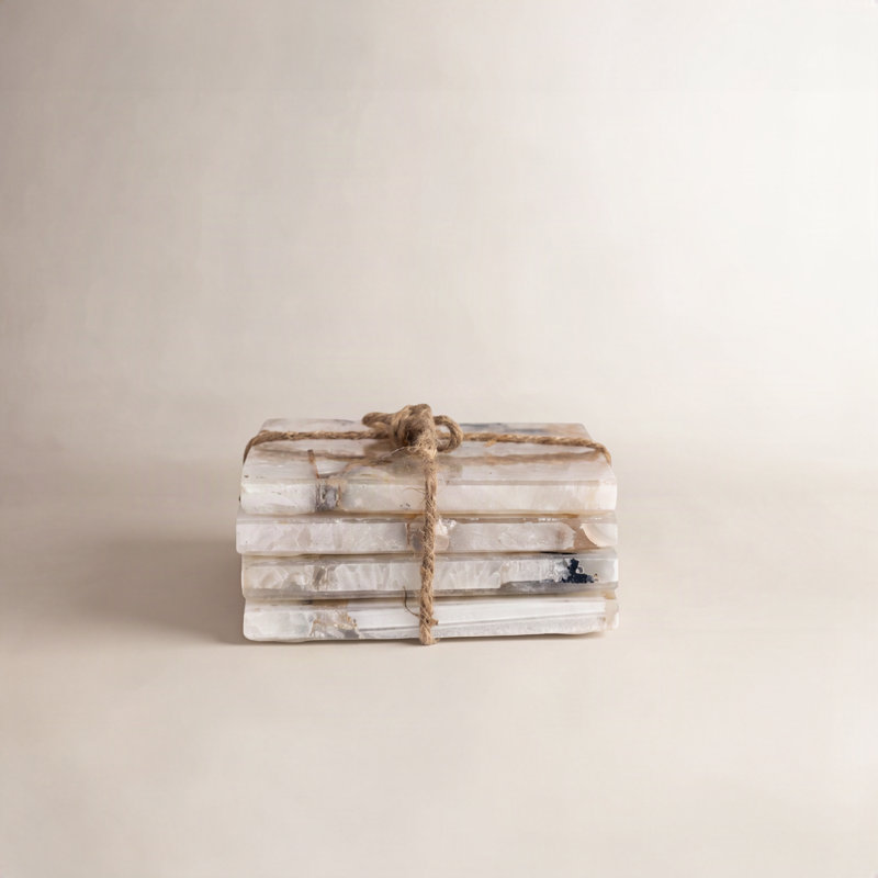 Stoneware Square 4 Piece Coaster Set