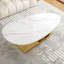 Table basse en pierre frittée élégante et durable avec base en acier inoxydable pour un style de vie élégant-1170671822