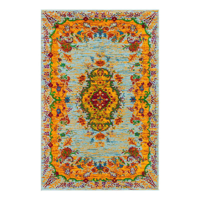 Floral Indoor Rug, Rectangle 4' x 6'