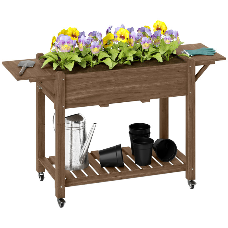 Wood Raised Garden Bed, Carbonised Finish