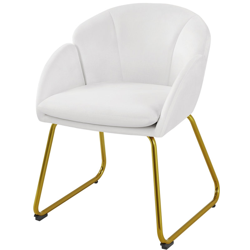 Fitchburg 20'' H Upholstered Metal Dining Chair, White
