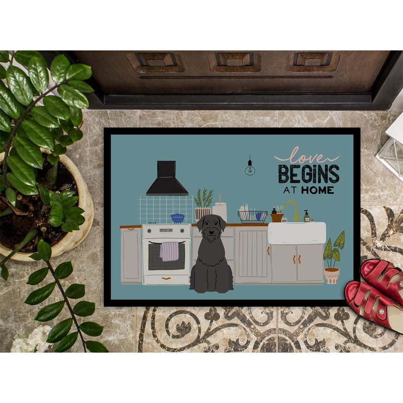 Tapis d'entrée antidérapant Guerriero, Schnauzer géant, L 18 po x L 27 po
