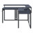 Domico L-Shaped Metal Base Computer Desk with Power Outlet