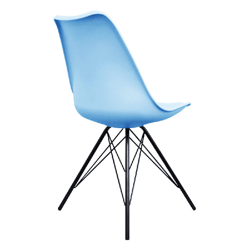 Aneta Plastic Side Chair, Light Blue