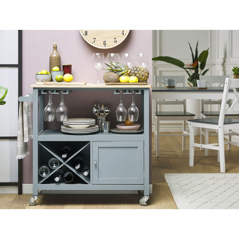 Maroney Wood Kitchen Cart, Grey