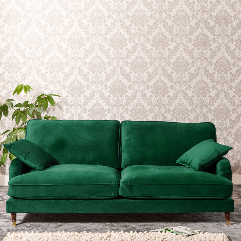 Fabiola Velvet Sofa, Teal, 4