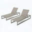 Ensemble de 2 chaises longues d'extérieur - Structure réglable en aluminium avec filet en textilène