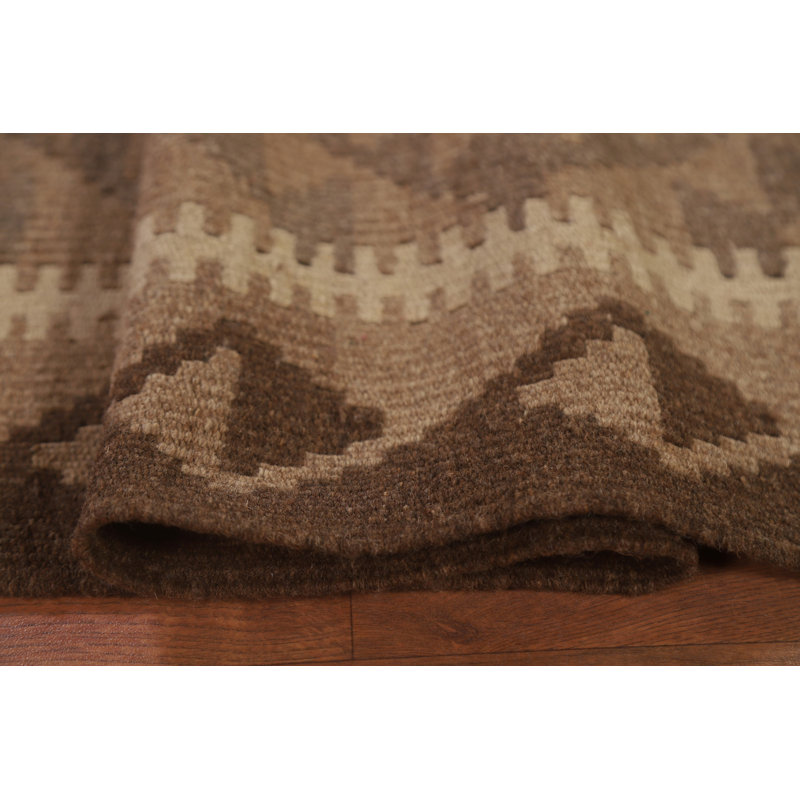 Tapis réversible en laine Kilim 7 x 9