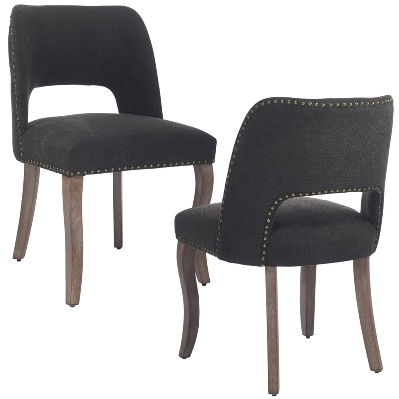 Chaston Upholstered Back Side Dining Chair, Black