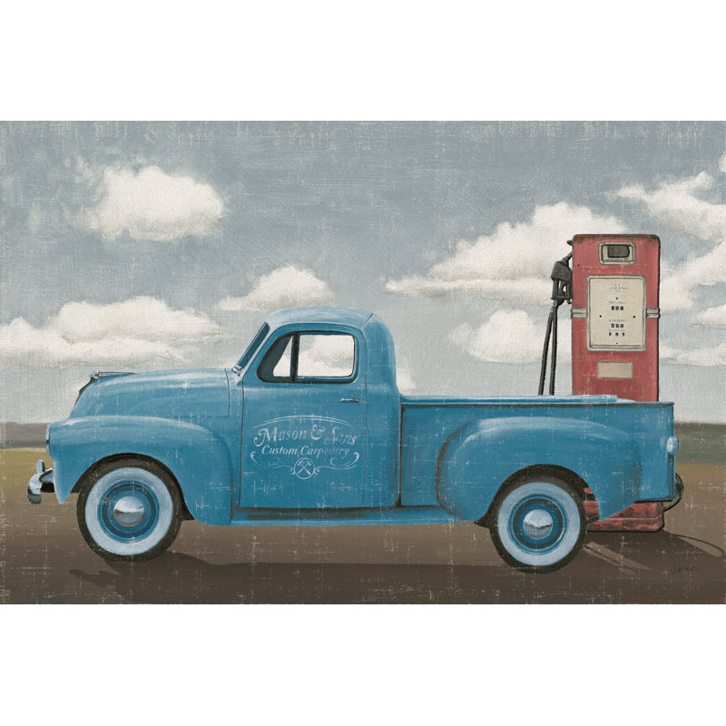 Bengoa Lets Go For A Ride II - camion bleu rétro, H 12 po x l 18 po