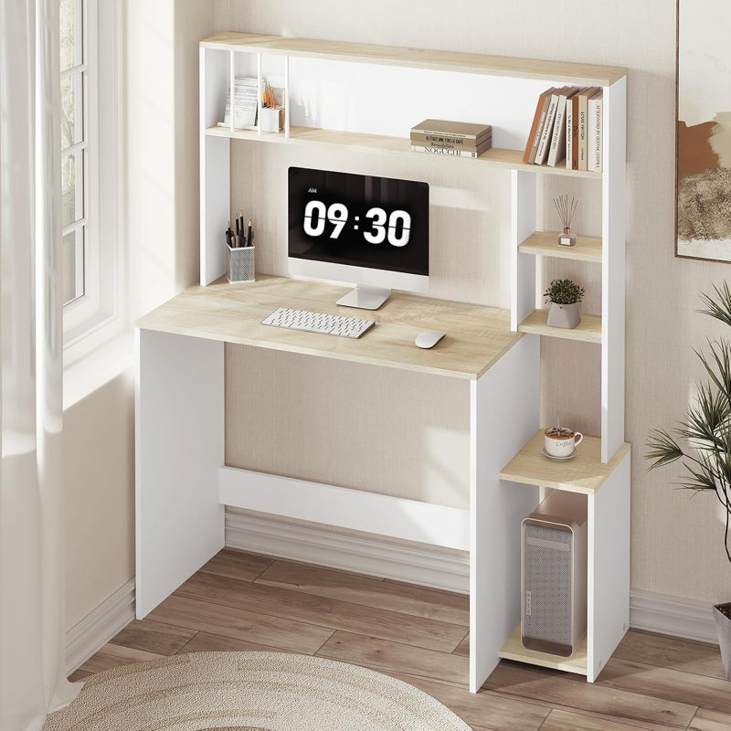 Raelee Desk, Light Oak/White