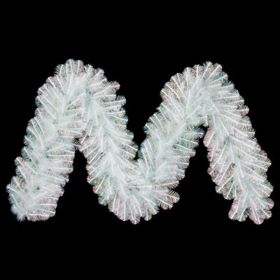 Vickerman 9' x 14" White Iridescent Artificial Garland.