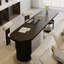 Bureau ovale noir en bois massif-1181264501