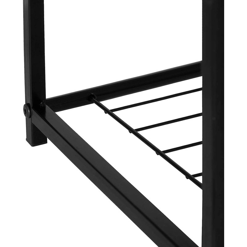 6 Pair Shoe Rack, Rustic Brown/Black