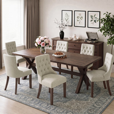 Tufted Wing Back Parsons Upholstered Dining Chair