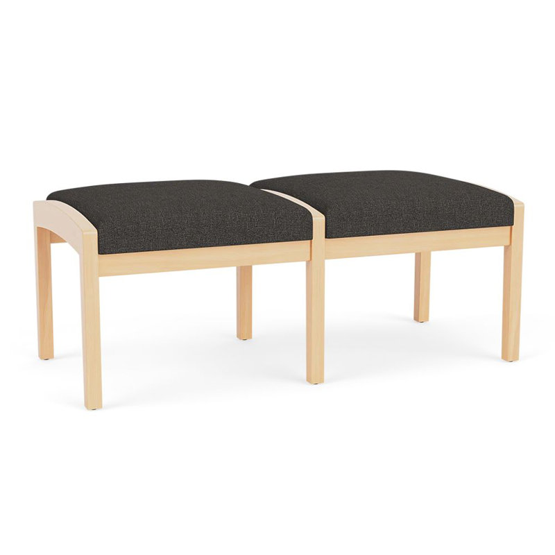 Banc en bois Lenox, Naturel, Bleu fumé Archetype