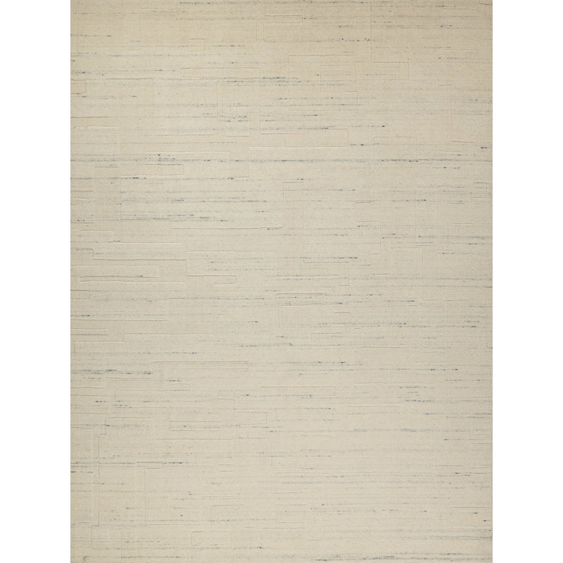 Malmo hand-knotted New Zealand Wool Ivory Area Rug, 6'X9'