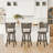 Fowey Wood Adjustable Height Swivel Stool With Horizontal Ladder Back And Cut-Out Handle, Weathered Walnut