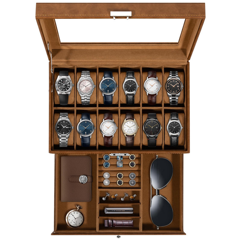 Leather Watch Box +, Brown