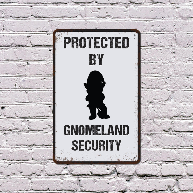 Drôle de panneau de sécurité en plastique Gnomeland 10 po x 14 po, H 14 po x l 10 po x P 0,1 po