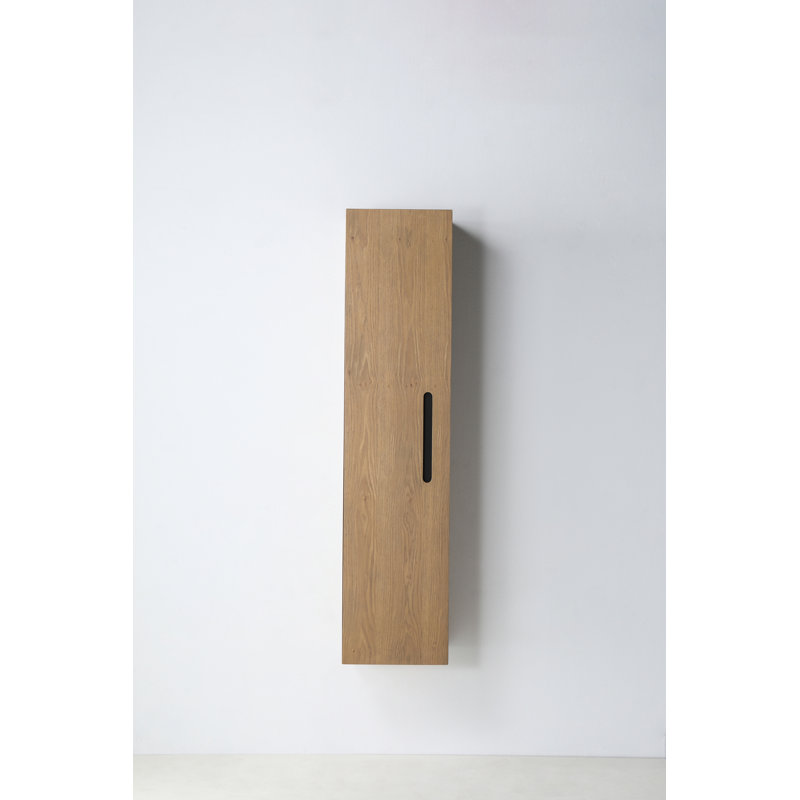Armoire murale de salle de bain Asgun, Chêne pacane