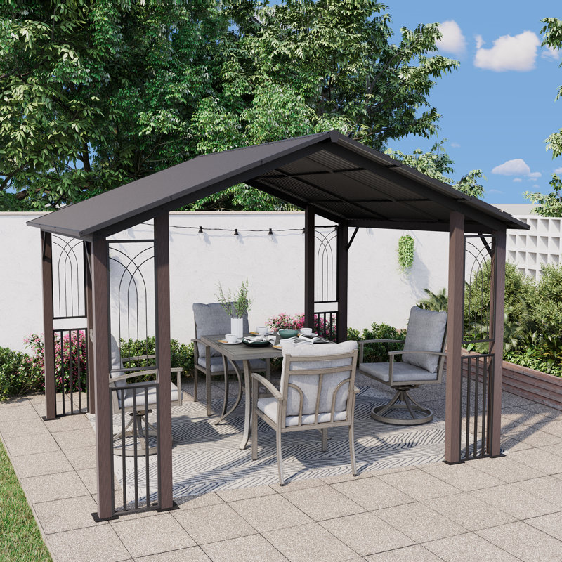 11 Ft. W x 13 Ft. D Aluminum Patio Gazebo with Gable Roof