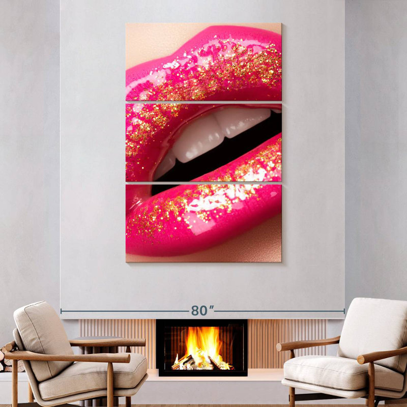 Shuttleworth Sparkling Pink Lips, 74" H x 48" W